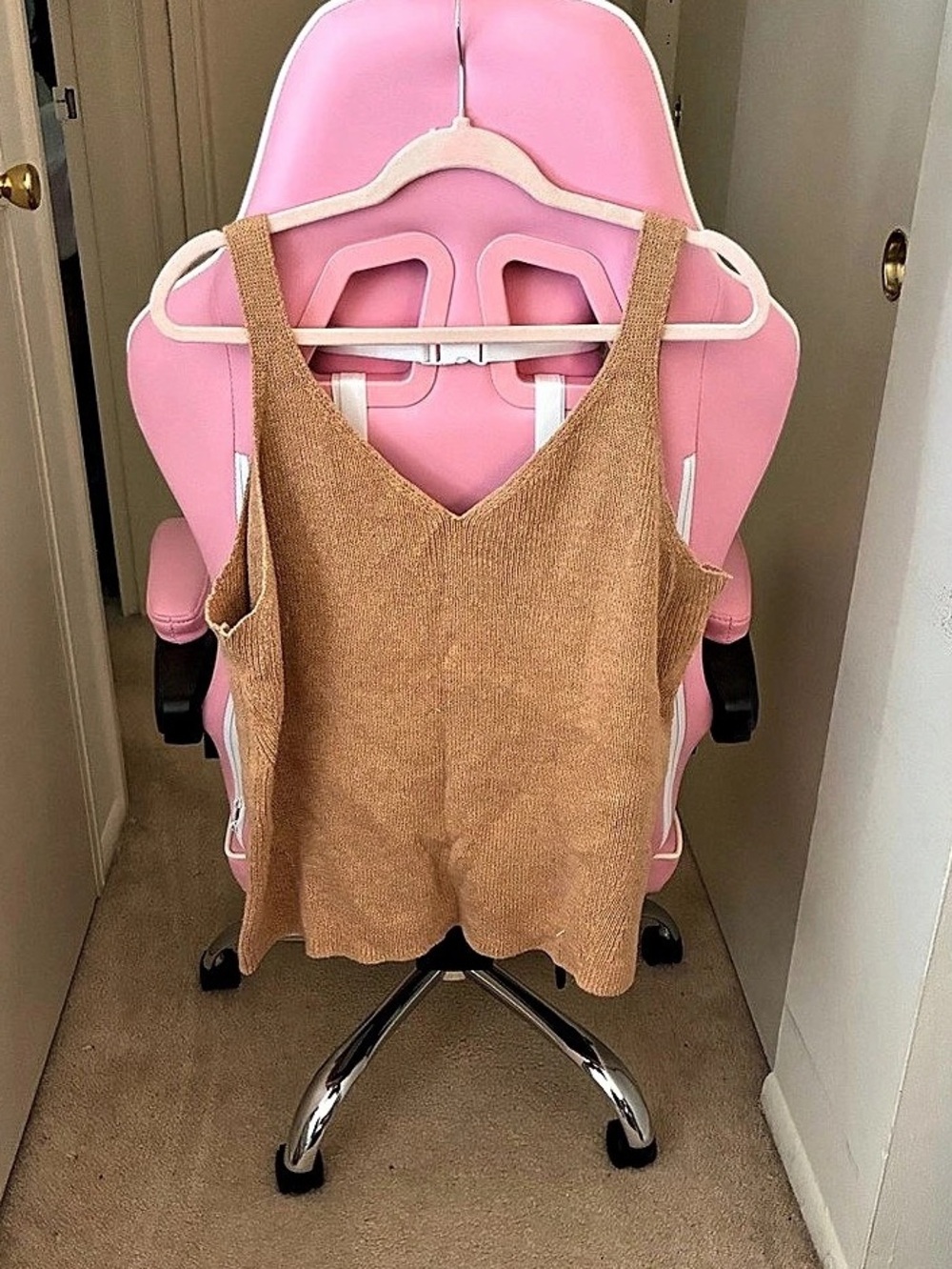 Old Navy V-Neck Rib-Knit Sweater Tank Top Brown XXL